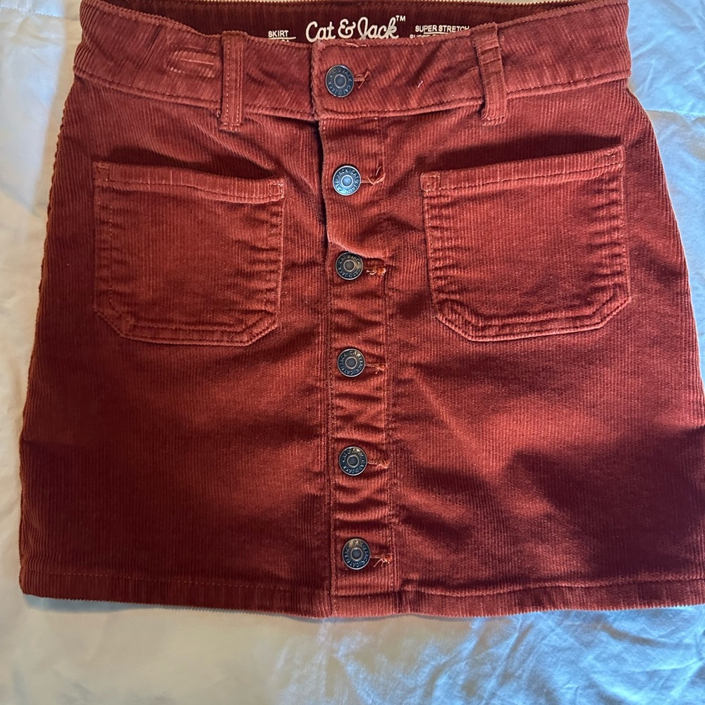 Cat & Jack Girls’ Burnt Orange/rust Corduroy Skirt